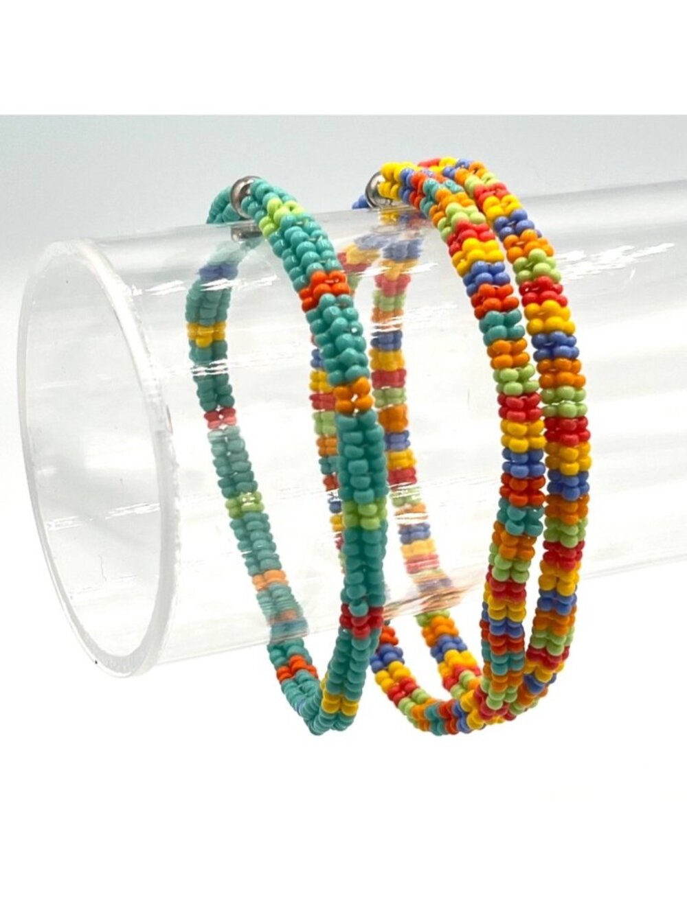 3-Piece Multicolor Seed Bead Magnetic Bracelet Necklace Convertible Set